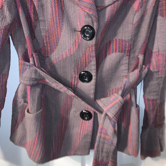 Anthropologie Cidra Women's Boho Woven Cotton Jacket Size 6 Colorful Office City - Picture 4 of 9